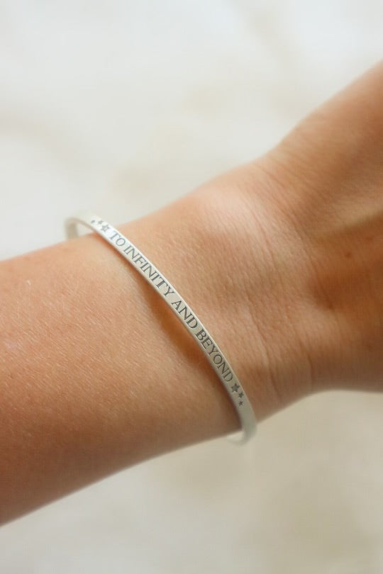 "to infinity and beyond" Sterling Silver cuff bracelet