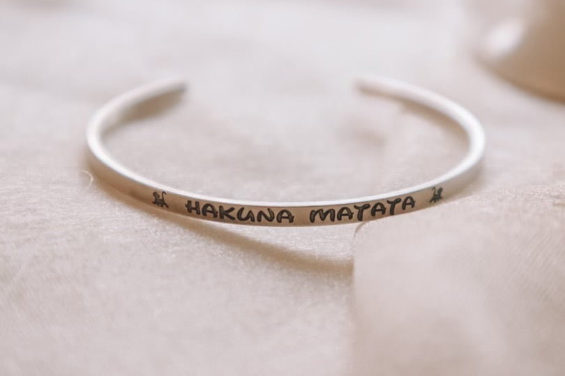 "Hakuna Matata" Sterling Silver cuff bracelet