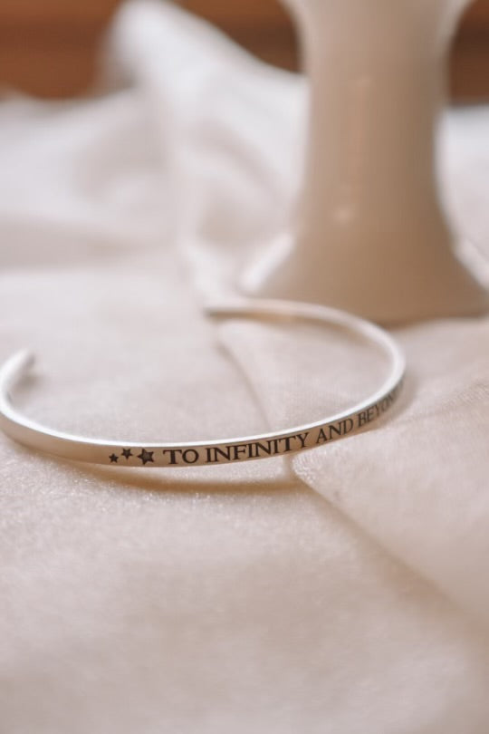 "to infinity and beyond" Sterling Silver cuff bracelet