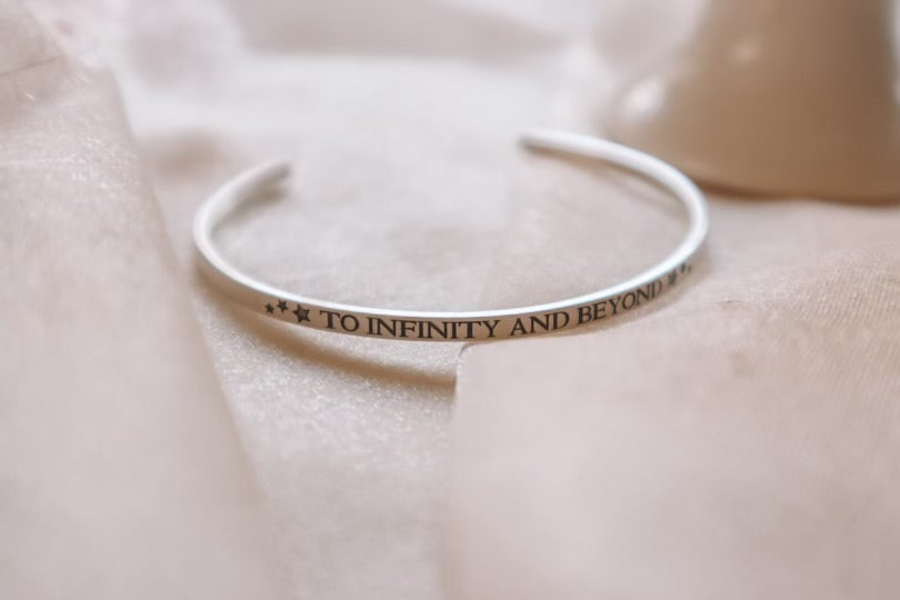 "to infinity and beyond" Sterling Silver cuff bracelet