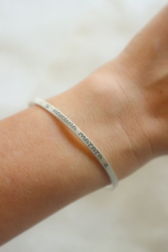 "Hakuna Matata" Sterling Silver cuff bracelet